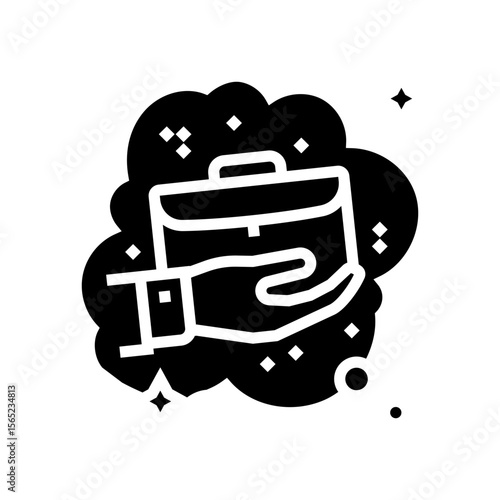 owning business dream glyph icon vector illustration