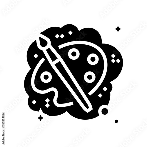 becoming an artist dream glyph icon vector illustration