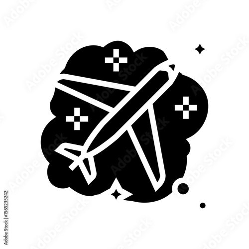 flying plane dream glyph icon vector illustration