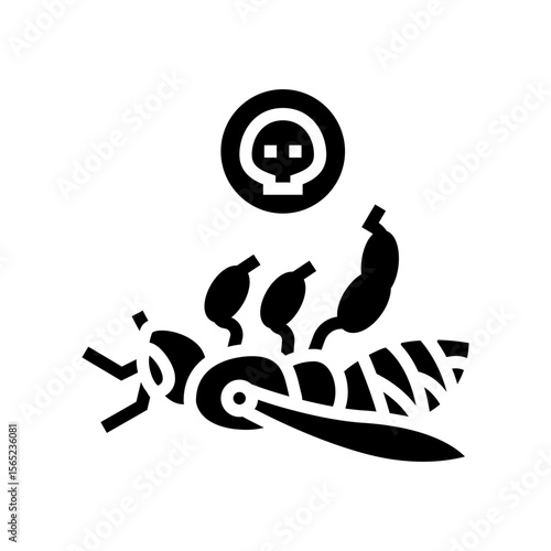 dead bees glyph icon vector illustration