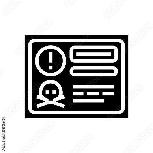 pesticide poisoning warning glyph icon vector illustration