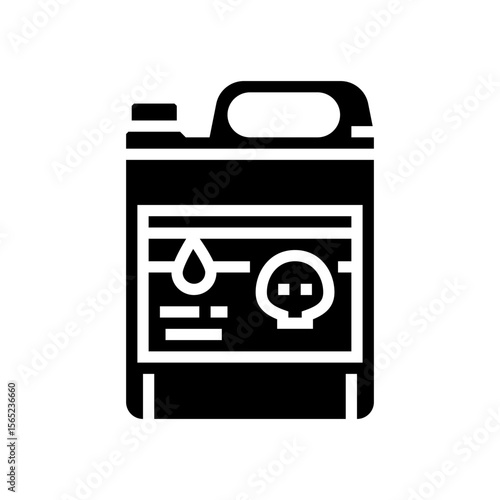 health warning sign pesticides glyph icon vector illustration