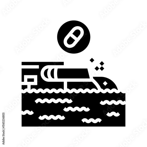 contaminated water source tablets glyph icon vector illustration