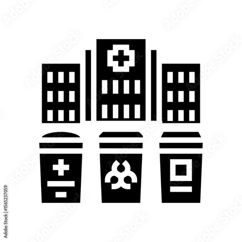 hazardous drug waste hospital glyph icon vector illustration