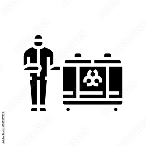 pharmaceutical waste collection glyph icon vector illustration