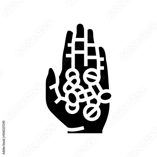 prescription drug abuse glyph icon vector illustration
