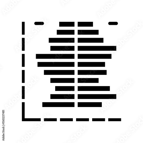 population pyramid chart glyph icon vector illustration