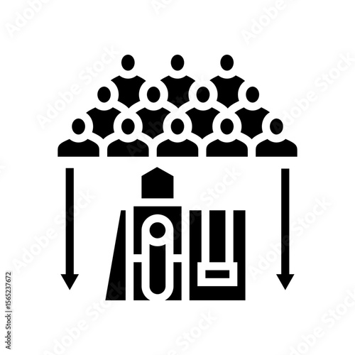 crowded playground glyph icon vector illustration
