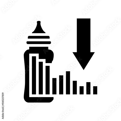 baby formula shortage glyph icon vector illustration