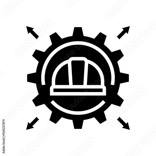 workforce increase industrial zone glyph icon vector illustration