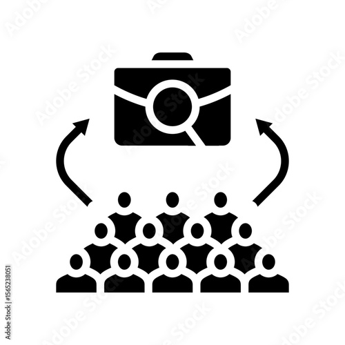 job market competition glyph icon vector illustration