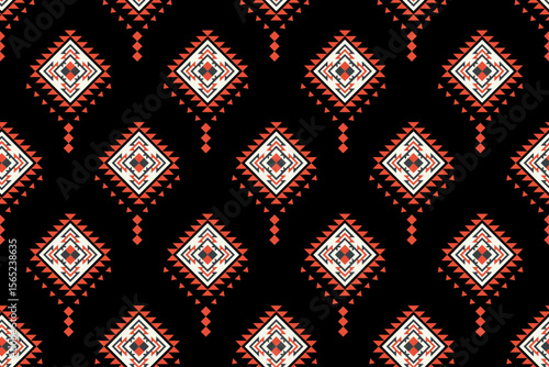 Geometric pattern Traditional tribal style, pixel embroidery, geometric ethnic pattern. beautiful border pattern.Fabric pattern for clothes, dress, carpet, curtain, sarong, sari, scarves, batik.