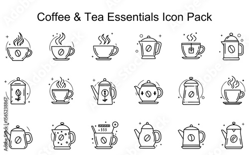 Coffee & Tea Essentials Icon Set