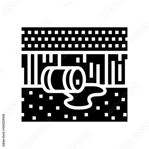 glowing waste field radioactive pollution glyph icon vector illustration