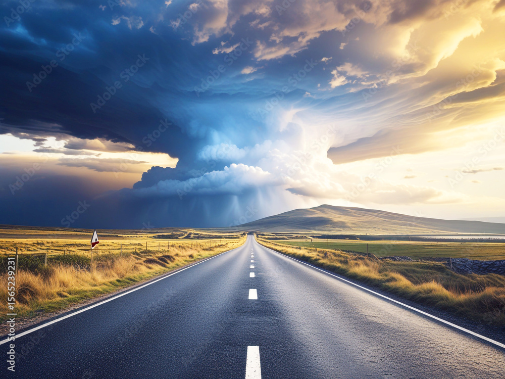 Naklejka premium road to the sky