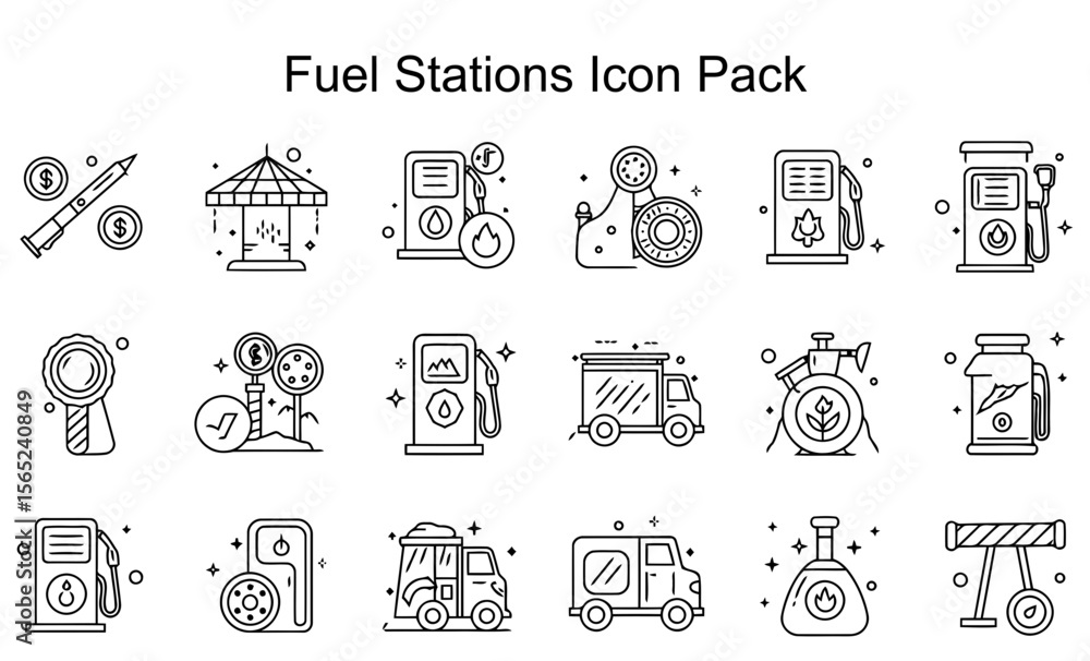 Fototapeta premium Fuel Station Icons