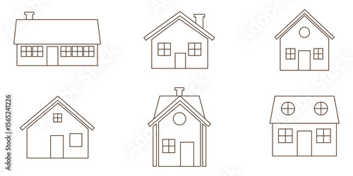  liner icon vector set. Web home icon set for websites and apps. Simple house symbol. Flat real estate sign. Main page pictogram in filled, thin line, outline and stroke style. Isolated illustration.