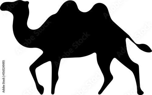 Camel Silhouette Vector Desert Animal Clipart in Black