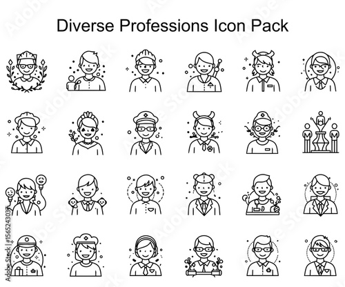 Diverse Professions Icon Set