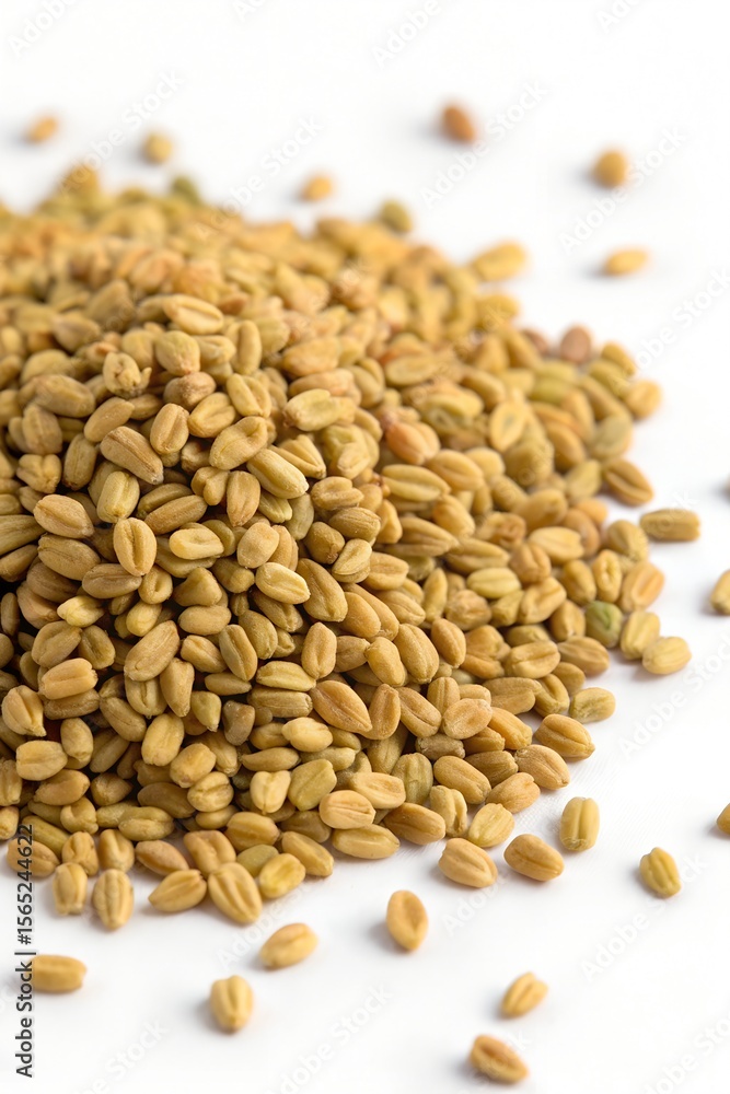 Fototapeta premium fenugreek seeds on a white background