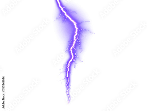 Isolated purple lightning bolt on a white background.