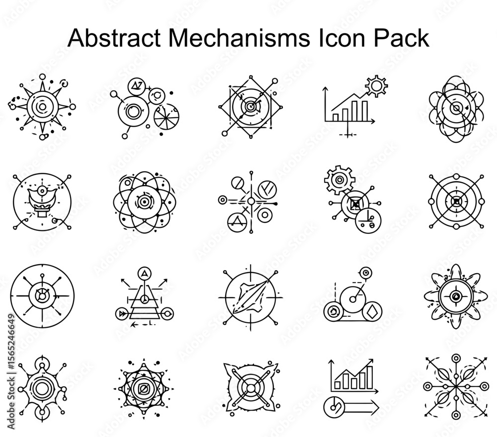 Obraz premium Abstract Mechanisms Icon Pack