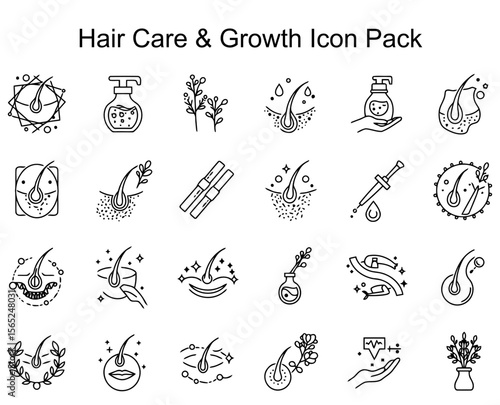 Hair Care & Growth Icon Pack