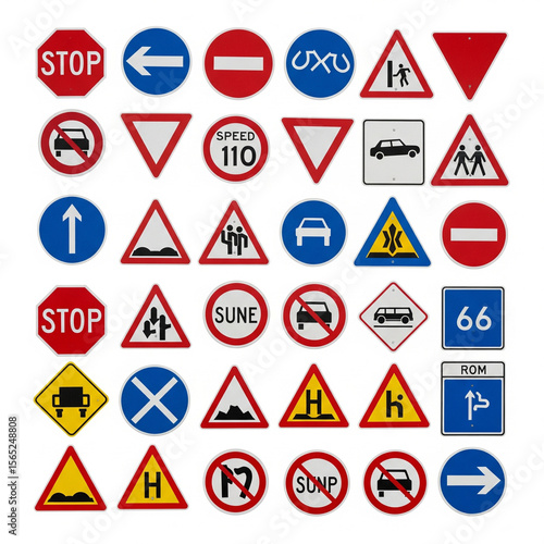 set of traffic signs