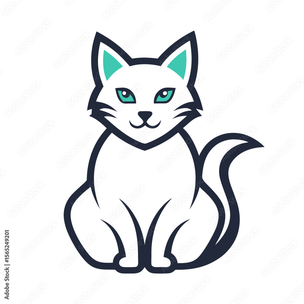 Fototapeta premium black and white cat