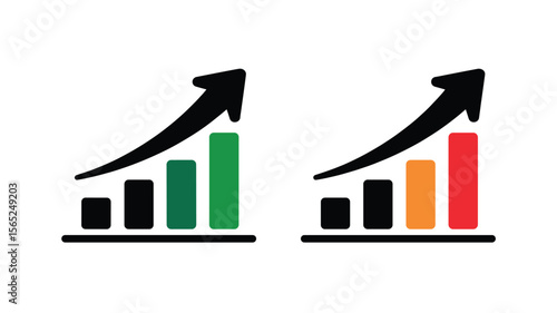 Ascending Bar Graph with Arrow: Business Growth and Financial Success Illustration