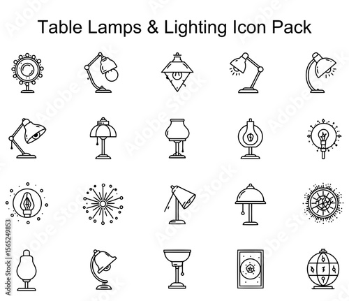 Table Lamps & Lighting Icon Pack