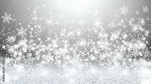 Wallpaper Mural Winter snowfall, silver sparkles, festive background.  Detailed with many snowflakes,  glitter, and soft lighting Torontodigital.ca