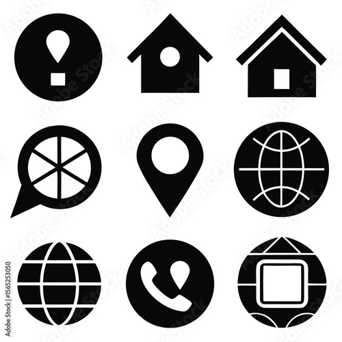 Diverse Set of Pictograms Presenting Communication, Navigation, and Information, Offering a Broad Range of Symbolic Representations