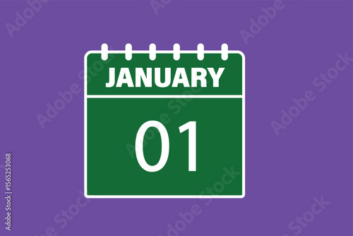 PrintJANUARY 1 date on calendar design. Calendar Icon , banner, label, button, calendar vector date monthly graphic design sign,


