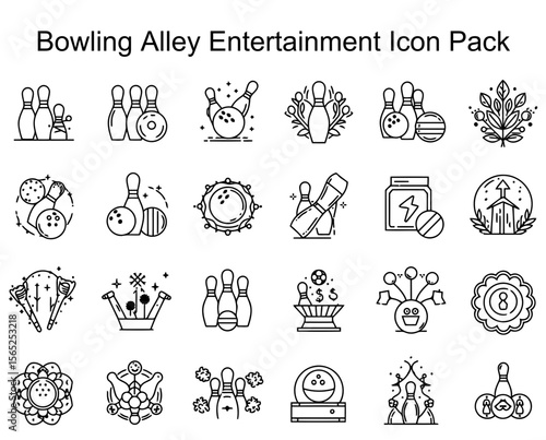 Bowling Alley Entertainment Icon Pack
