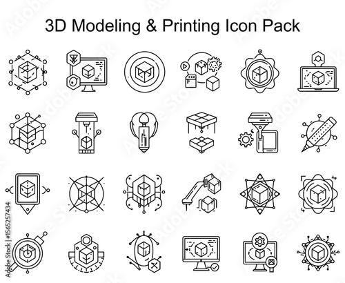 3D Modeling & Printing Icon Pack
