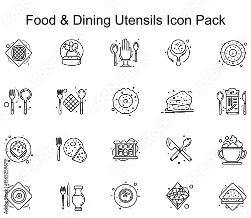 Food & Dining Utensils Icon Set