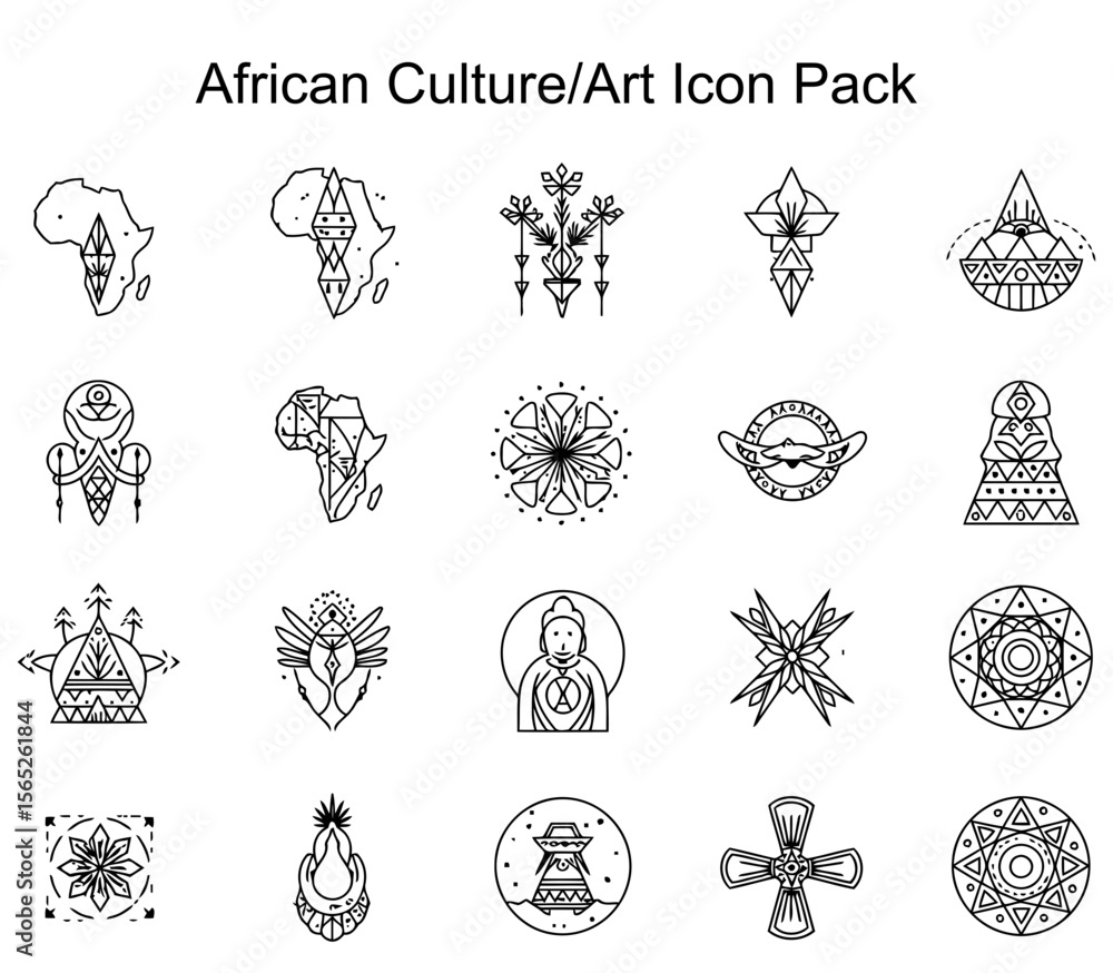 Obraz premium African Culture/Art Icon Pack