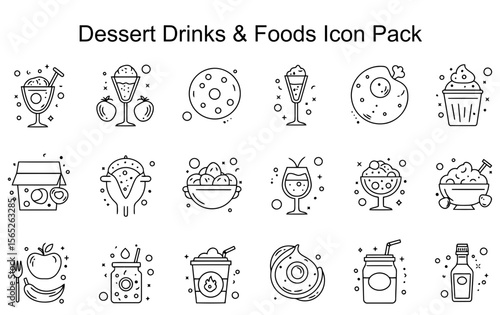 Dessert Drinks & Foods Icon Pack