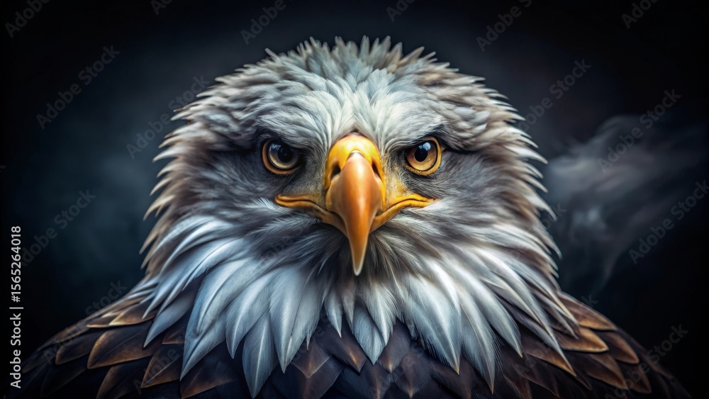 Fototapeta premium Majestic Bald Eagle Portrait A Close-Up View of a Powerful Bird of Prey