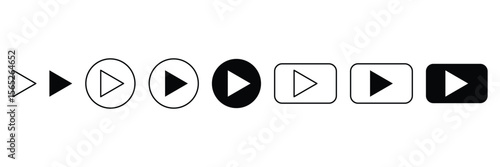 Play button icon symbol multimedia media control UI element vector illustration for video music interface web application player template.