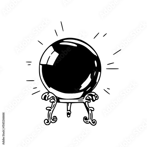 glowing fortune teller sphere clipart