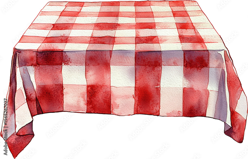 Naklejka premium red and white checkered tablecloth