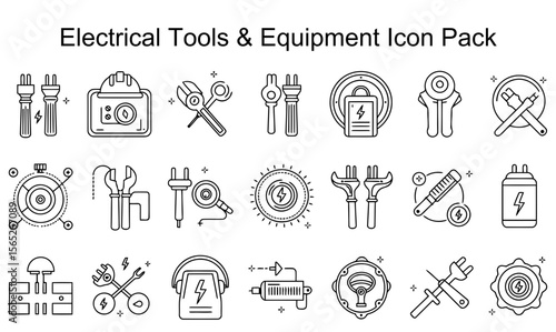 Line Art Electrical Tools & Equipment Icon Pack