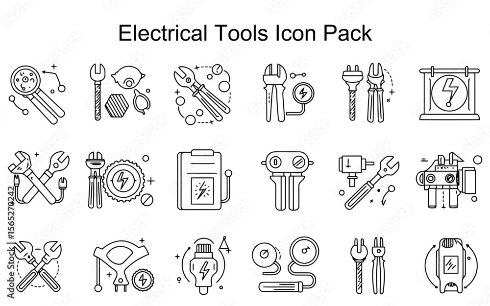 Fototapeta premium Electrical Tools Icon Pack