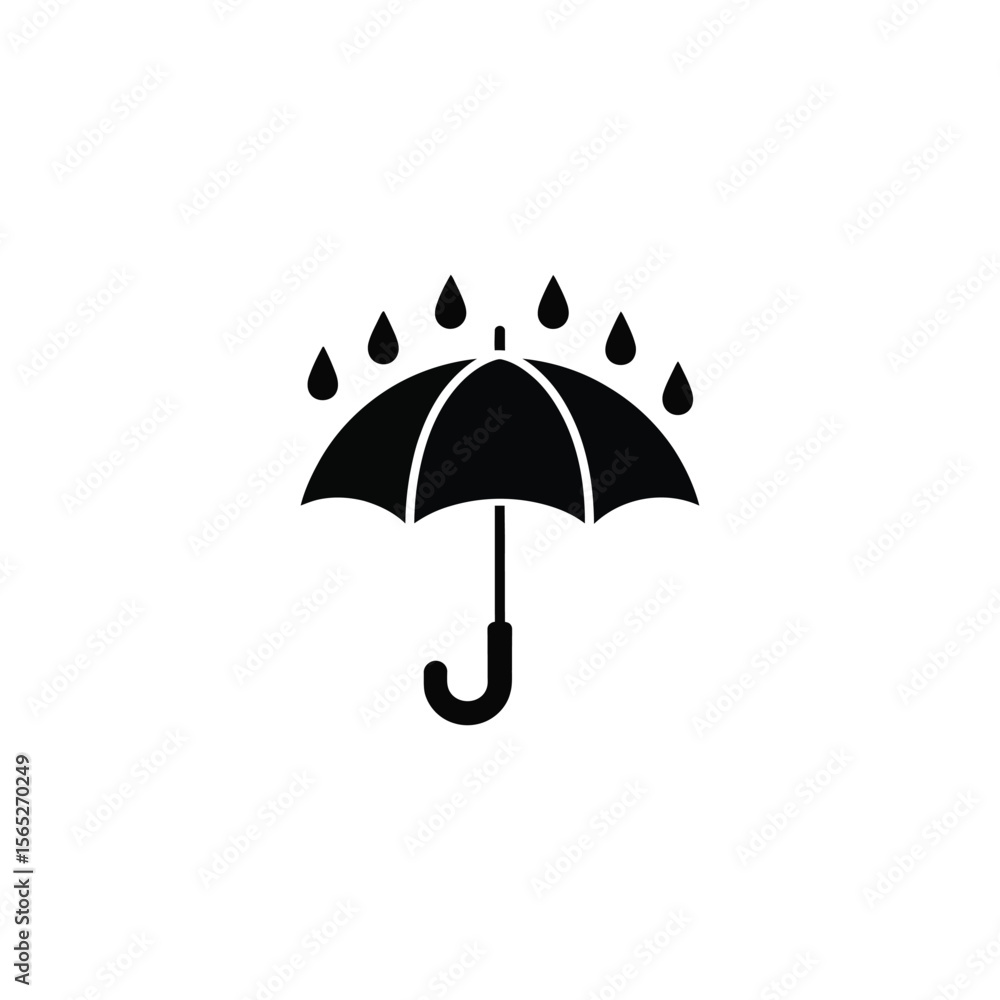 Umbrella with rain drops icon Umbrella with rain drops icon