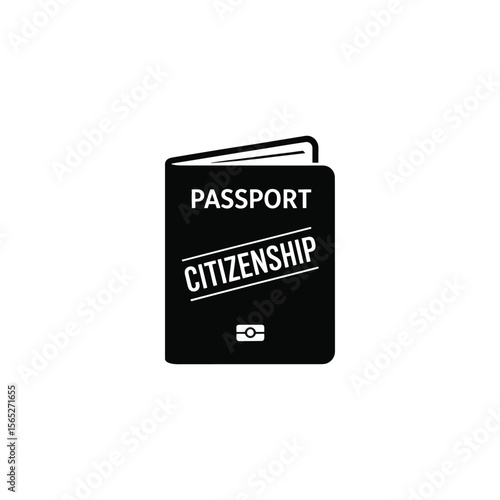 Passport with citizenship icon