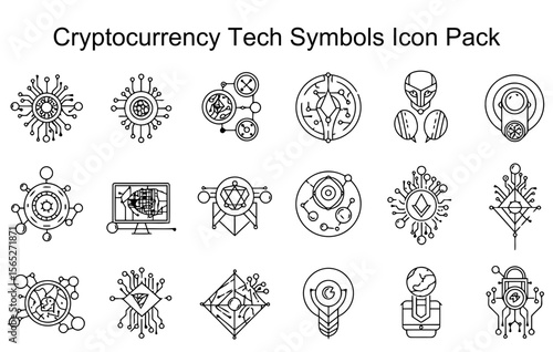 Cryptocurrency Tech Symbols Icon Pack