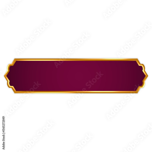 Luxury burgundy banner with golden trim