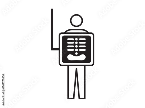 Vector isolated x-ray fluorography chest hospital  colorless black symbol icon logo infographics on a white background simple minimal graphic element